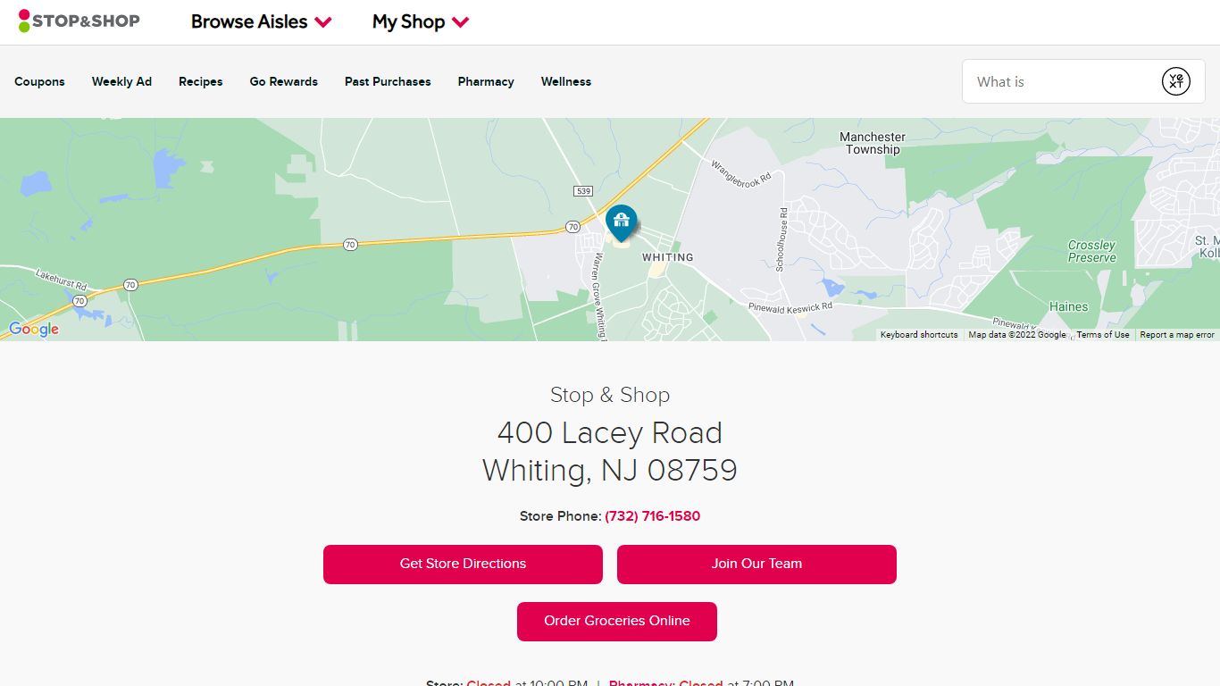 Stop & Shop at 400 Lacey Road Whiting, NJ | Grocery, Pharmacy, Gas Station