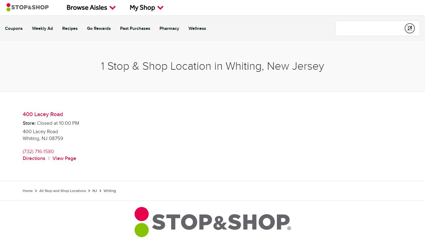 Stop & Shop Locations in Whiting, NJ | Grocery, Pharmacy, Gas Station